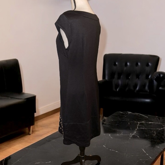 Madison Leigh Black Sleeveless Studded Metal A Line Above the Knee Dress Size 4 - Picture 4 of 14